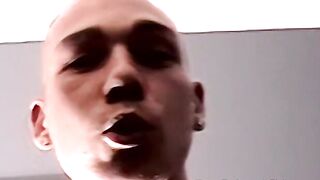 Young amateur jerks off his hairy cock and cums on camera
