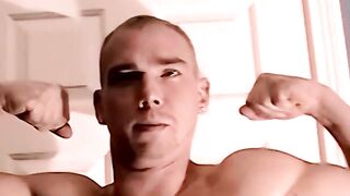 Young amateur jerks off his hairy cock and cums on camera