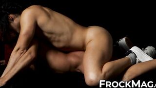 Hardcore rimming and ass ramming by black stud Alex Powers and dominant Javier Flores