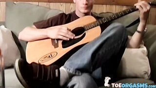Skinny gorgeous young gay Bryce Corbin masturbates solo in front of the camera