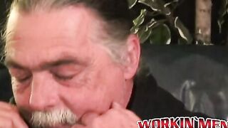 Older amateur man with small dick barely cums from jerking