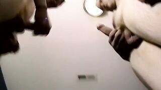 Black amateur facialized after wet cocksucking threesome