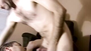 Fat black dude and his buddy suck two young amateur dicks