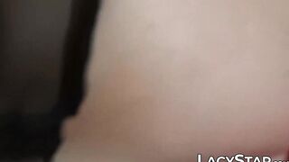 Inked granny joins Lacey Star for a hardcore orgy after BJ