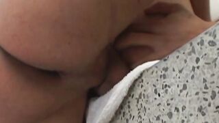 Amateur twink deepthroats hard cock before being ass fucked