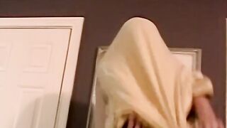 Blond amateur eagerly jacks off his solid cock and cums