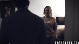 Stepmom Kit Mercer helps her son with his throbbing erection