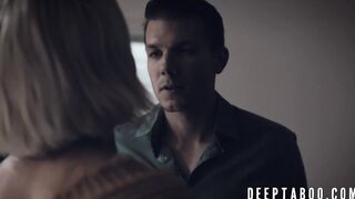 Stepmom Kit Mercer helps her son with his throbbing erection