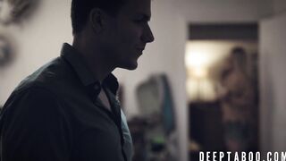 Stepmom Kit Mercer helps her son with his throbbing erection