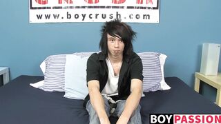Pierced horny twink Nicky wanking and dick pumping for cum