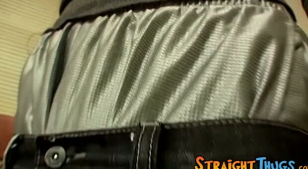 Straight thug uses flashlight toy to please his big cock