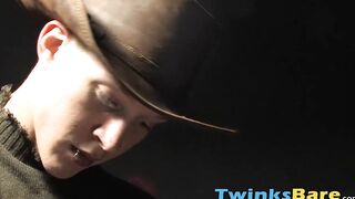 BDSM twink dildo drilled and bareback pounded after torment