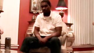 Black dude got his dick sucked dry by a white boy