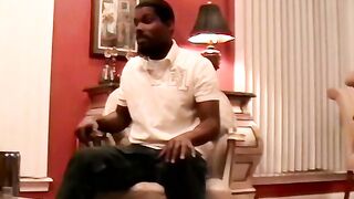 Black dude got his dick sucked dry by a white boy