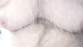 Daddy shows his big uncut cock on webcam for the first time