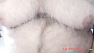 Daddy shows his big uncut cock on webcam for the first time