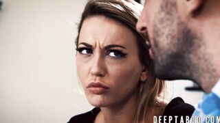 Pretty stepdaughter Adira Allure throat fucked in taboo fuck