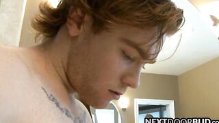 Athletic jock James Jamesson ball licked and cock sucked
