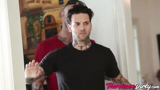 HardcoreDirty.com - Gina Valentina's deepthroats big cocks during hot home orgy