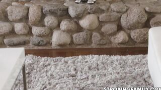 StrokingFamily.com - Horny brunette teen uses her sleeping step brothers big cock