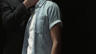 Adorable Milo Miles moaned loudly in welcoming the long thick cock of suited Reese Ri