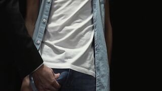 Adorable Milo Miles moaned loudly in welcoming the long thick cock of suited Reese Ri