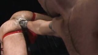 Shane, hard as an aten-inch rock, straddles Dragon and throws one of the best fucks o