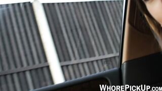 Pretty street whore sucks dick before giving pussy to client