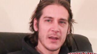 Skinny athletic amateur is jerking off his cock on camera