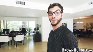 Ebony babe Annabelle Rey gives BJ before doggystyle fuck