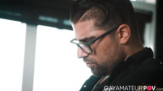 Inked cop Ryan Bones rimmed and banged the ass of Harvey Sid after getting caught jer