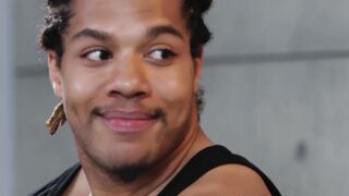 Long haired hottie Floyd Johnson wastes no time in satisfying my bouncy butt