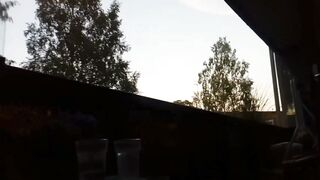 Homo Kotilainen from Finland Kuopio town jerking on his balcony.
