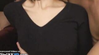 Japanese sexy brunette enjoys helping guys to cum