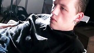 Smoking stud pleases partners sexual desire with cocksucking