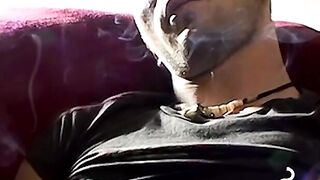 Horny twink smoke addict loves a threesome fucking