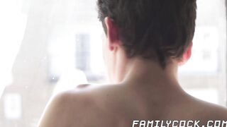 Big dick stepdad creampies shy stepson after hard fucking