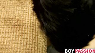 Twinky sticks a dildo deep inside his ass during jerk off