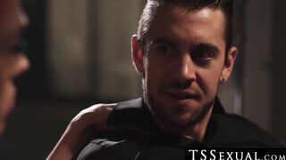 TSSexual.com - Trans beauty enjoys a wild anal banging session with loads of cum