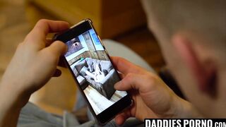 DaddiesPorno.com - Stepdad sneaking in his sons bedroom to jerk off on him