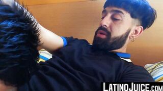LatinoJuice.com - Latino stud Francis gets dripping wet facial cum from Gustavo
