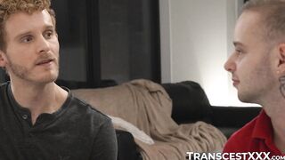 Curly stepuncle Dylan Richards sprays jizz on my ass after a vigorous pussy fucking s