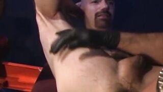 Four guys going at it full blast demolishing, groaning, deep fisting, stretching, the
