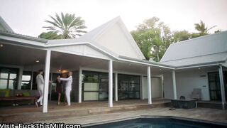 Spoiled rich girls have threesome at spa
