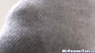 Bound bald mature endures smelling his masters funky feet