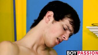 Young skinny gay lovers suck dick before anal fuck fest