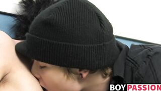Wild young gay Nicky dick sucked before fucking cute twink