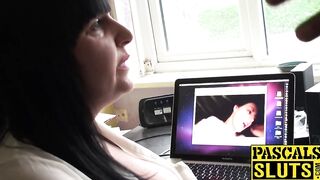 UK babe with big boobs gets her fat ass spanked during sex