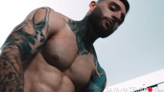 Muscular Tony DAngelo face fucked and banged the round ass of hottie Rocky Vallarta