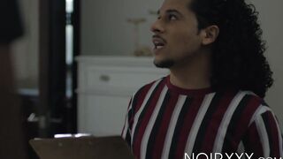 I slide my big black cock into wavy haired Armond Rizzos delicious ass